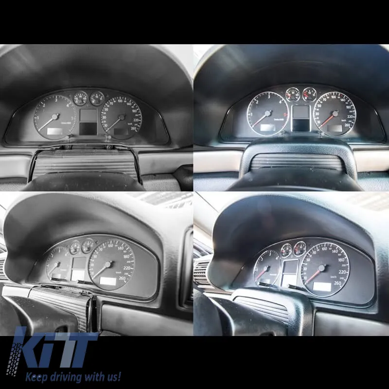 Dashboard Tacho Rings suitable for Audi A3 8L 96-03, A4 B5 94-01, A6 C5 97-04 Chrome