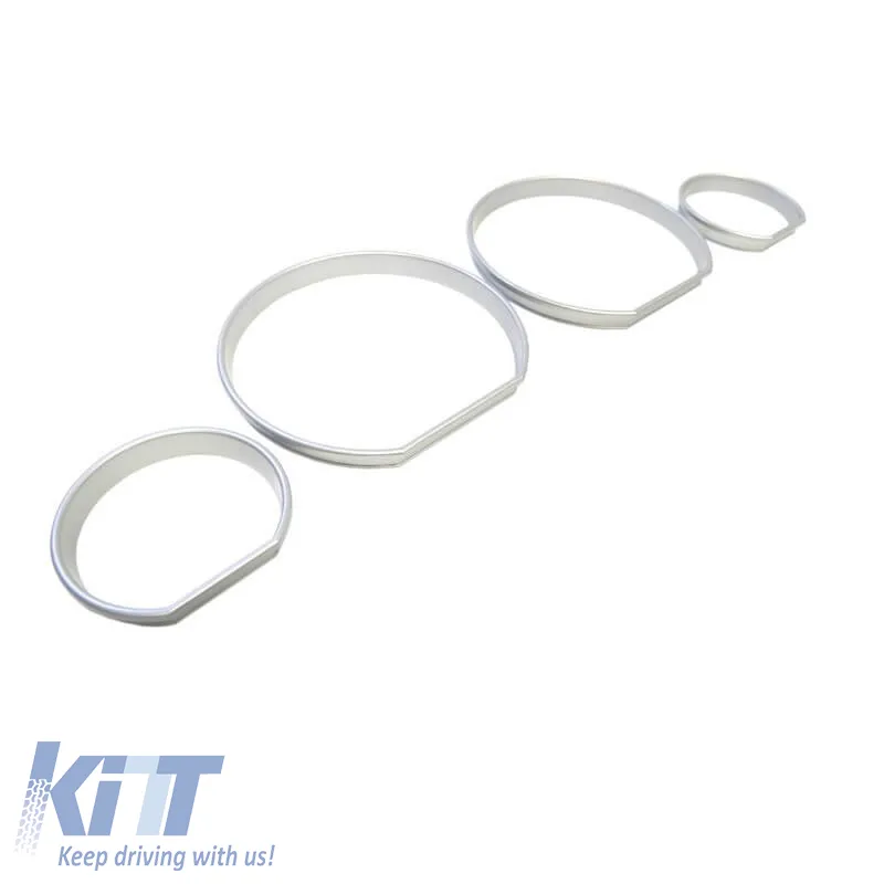 Dashboard Tacho Rings suitable for BMW 3 E46 98-05 Silver Mat