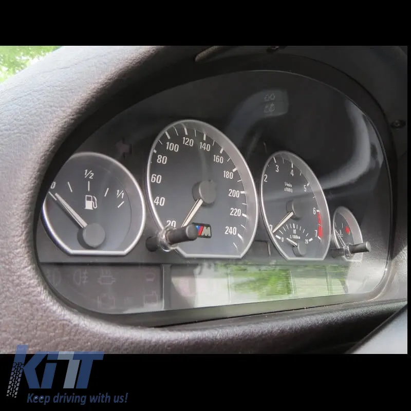 Dashboard Tacho Rings suitable for BMW 3 E46 98-05 Silver Mat