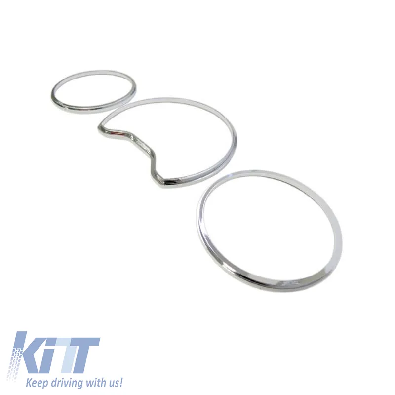 Dashboard Tacho Rings suitable for Mercedes-Benz E-Class W210 96-00 Chrome