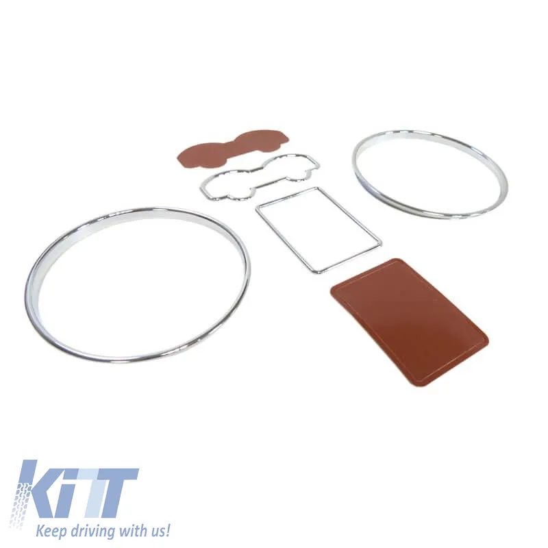 Dashboard Tacho Rings suitable for VW Golf IV (4) 98-04, Bora 98-05 Chrome