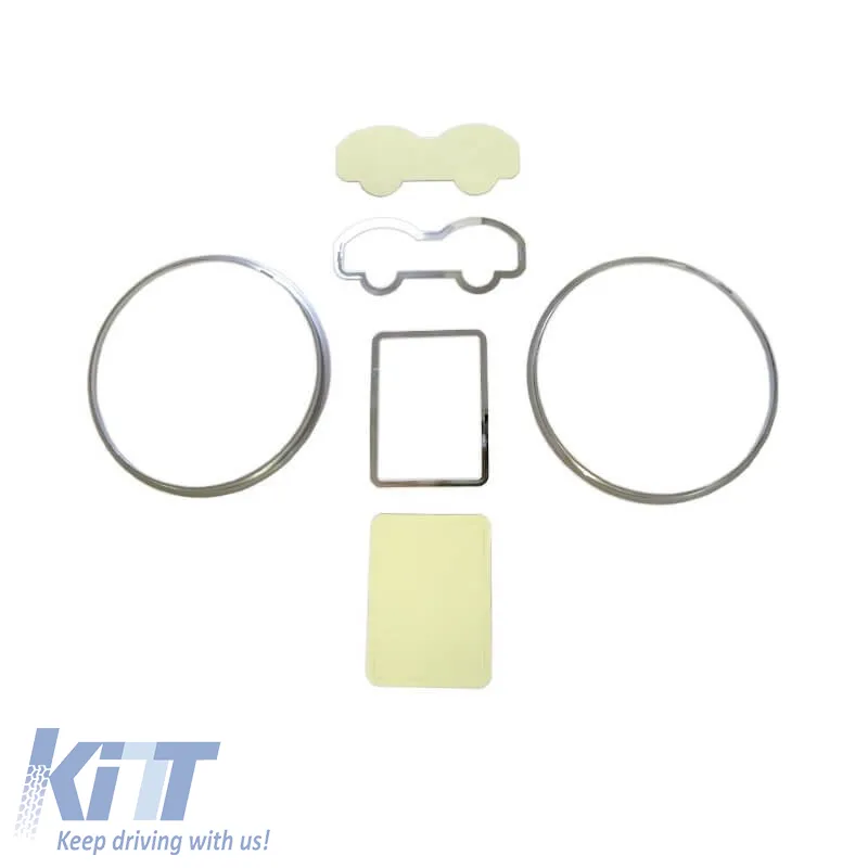 Dashboard Tacho Rings suitable for VW Golf IV (4) 98-04, Bora 98-05 Chrome