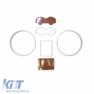 Dashboard Tacho Rings suitable for VW Golf IV (4) 98-04, Bora 98-05 Silver Mat