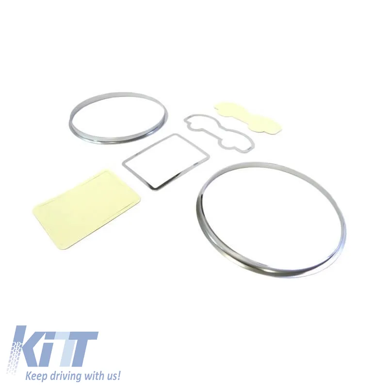 Dashboard Tacho Rings suitable for VW Golf IV (4) 98-04, Bora 98-05 Silver Mat