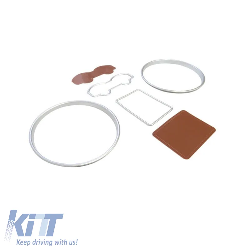 Dashboard Tacho Rings suitable for VW Golf IV (4) 98-04, Bora 98-05 Silver Mat