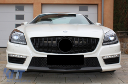 Davanti & Inferiore Griglia per Mercedes Classe SLK R172 11-15 GTR Panamericana Look Nero-image-6090221