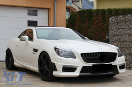 Davanti & Inferiore Griglia per Mercedes Classe SLK R172 11-15 GTR Panamericana Look Nero-image-6090222