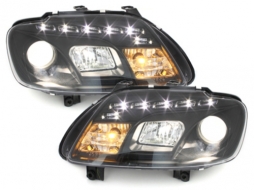 DAYLIGHT Fanária Emprós LED Proboleís Hméras (DRL) katállhloi gia VW Touran 1T Caddy (02.2003-10.2006) Mavro-image-60504