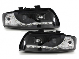DAYLIGHT Headlights suitable for Audi A4 B6 8E (2001-2004) DRL Black-image-42567
