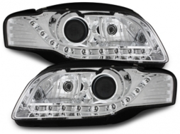 DAYLIGHT Headlights suitable for Audi A4 B7 (11.2004-03.2008) DRL Optic Chrome - SWA08DGX
