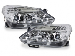 DAYLIGHT Headlights suitable for Opel Corsa D (04.2006-2011) LED DRL Chrome-image-54166