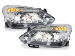 DAYLIGHT Headlights suitable for Opel Corsa D (04.2006-2011) LED DRL Chrome-image-54168