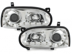 DAYLIGHT Headlights suitable for VW Golf III 3 (09.1991-08.1997) DRL Chrome-image-54748