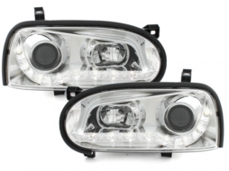 DAYLIGHT Headlights suitable for VW Golf III 3 (09.1991-08.1997) DRL Chrome-image-5986484
