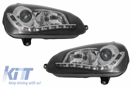 DAYLIGHT Headlights suitable for VW Golf V 5 (2003-2009) Black-image-6031651