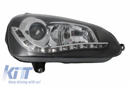 DAYLIGHT Headlights suitable for VW Golf V 5 (2003-2009) Black-image-60368
