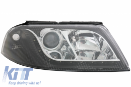 DAYLIGHT Headlights suitable for VW PASSAT 3BG B5 FL (09.2000-03.2005) DRL Look Black-image-60435