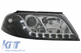 DAYLIGHT Headlights suitable for VW PASSAT 3BG B5 FL (09.2000-03.2005) DRL Look Black-image-6058635