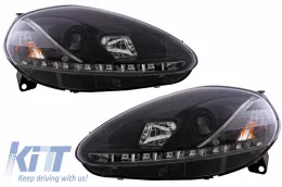 image-25-DAYLIGHT LED Headlights suitable for Fiat Grande Punto (09.2005-2008) DRL Optic Black