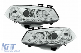 DAYLIGHT Phares pour Renault Megane 11.2002-12.2005 DRL Chrome-image-54503