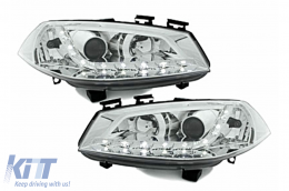 DAYLIGHT Phares pour Renault Megane 11.2002-12.2005 DRL Chrome-image-5986423