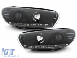 DAYLIGHT Фарове подходящи за VW SCIROCCO (2008-04.2014) DRL Черен-image-2493
