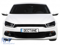 DAYLIGHT Фарове подходящи за VW SCIROCCO (2008-04.2014) DRL Черен-image-43694