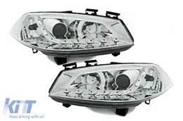 DAYLIGHT Фарове подходящи за Renault Megane (11.2002-12.2005) DRL Хром-image-54503