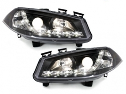 DAYLIGHT Фарове подходящи за Renault Megane II (11.2002-10.2005) DRL Черен-image-54508