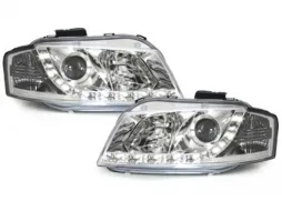 image-66-DAYLINE Фарове подходящи за Audi A3 8P (05.2003-03.2008) DRL Хром