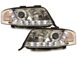 image-37-DAYLINE DRL LED Headlights suitable for Audi A6 4B (05.1997-05.2001) Chrome