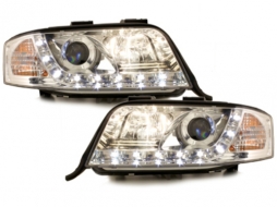 DAYLINE DRL LED Headlights suitable for Audi A6 4B (05.1997-05.2001) Chrome-image-59245