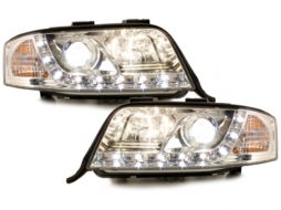 DAYLINE DRL LED Headlights suitable for Audi A6 4B (05.1997-05.2001) Chrome-image-59248