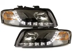 image-18-DAYLINE DRL Фарове подходящи за Audi A4 (10.2000-10.2004) Черен