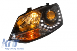 DAYLINE Első lámpák VW Polo 6R 09+ LED DRL Helyzetjelző lámpák optikai fekete-image-6015070