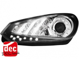 DAYLINE Első lámpák VW Volkswagen Golf VI 6 08+ LED DRL Design fekete-image-5987482