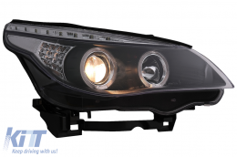DAYLINE fényszóró BMW E60, LED irányjelző, 04-07, fekete-image-6089567