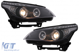 DAYLINE fényszóró BMW E60, LED irányjelző, 04-07, fekete-image-6089568