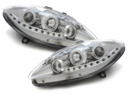 DAYLINE Headlights LED DRL suitable for Seat Leon 1P Altea Toledo MK3 (06.2005-2009) Chrome - SWSI04GX