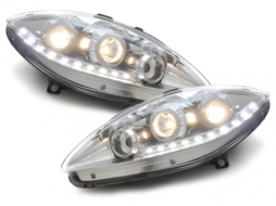 DAYLINE Headlights LED DRL suitable for Seat Leon 1P Altea Toledo MK3 (06.2005-2009) Chrome-image-54609