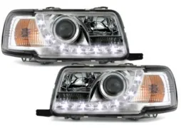 image-15-DAYLINE Headlights suitable for AUDI 80 B4 Limo Avant (1991-1994) LED DRL Look Chrome