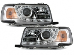 DAYLINE Headlights suitable for AUDI 80 B4 Limo Avant (1991-1994) LED DRL Look Chrome-image-59096