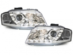DAYLINE Headlights suitable for Audi A3 8P (05.2003-03.2008) DRL Chrome-image-59134