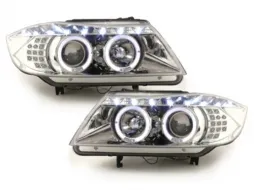 image-74-DAYLINE headlights suitable for BMW E90 05+_2 halo rims_drl optic_LED_chr
