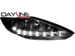 DAYLINE headlights suitable for FORD Fiesta 7_08-10_drl optic_black - SWF12GXB