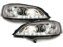 DAYLINE Headlights suitable for Opel Astra G (09.1997-02.2004) DRL Chrome - SWO01GX