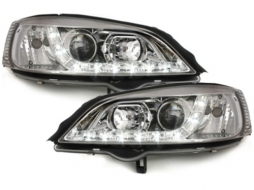 DAYLINE Headlights suitable for Opel Astra G (09.1997-02.2004) DRL Chrome-image-5986336