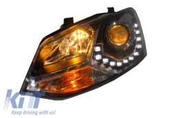 DAYLINE Headlights suitable for VW Polo 6R 09+ LED DRL Daytime Running Lights Optic black-image-6015070