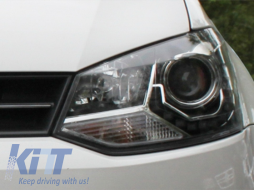 DAYLINE Headlights suitable for VW Polo 6R 09+ LED DRL Daytime Running Lights Optic black-image-6015074