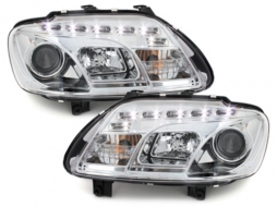DAYLINE headlights suitable for VW Touran 1T 03-06_drl optic_chrome - SWV34GX